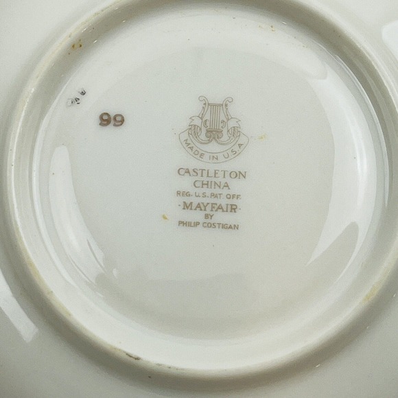 Castleton Mayfair 3 Cup Lot Yellow Roses Gold Trim Philip Costigan - Picture 6 of 6